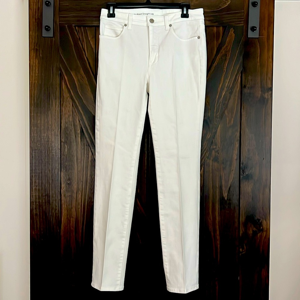 High-Waist White Jeans